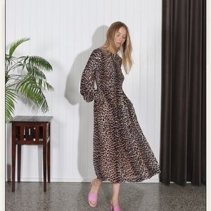 Ganni Mullin Georgette Midi Dress